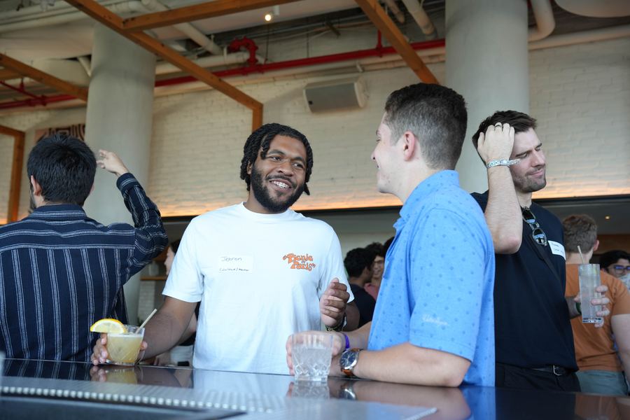 Event photography - candid laugh at hospitality event